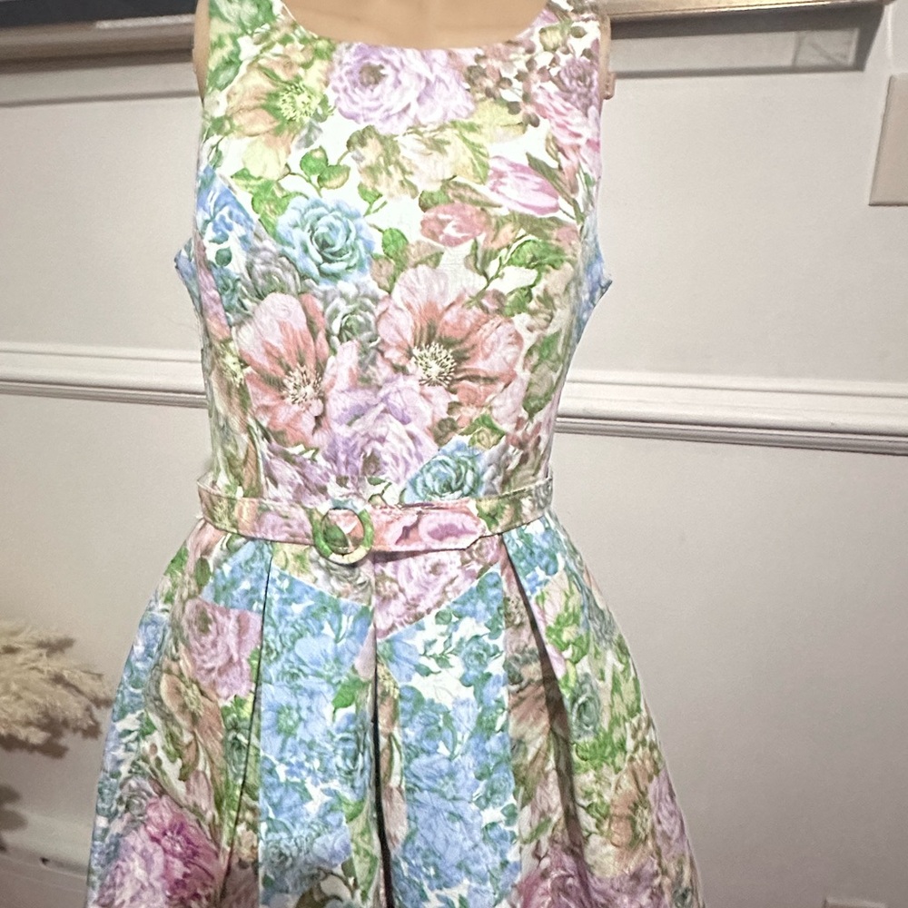 Danny & Nicole Multicolor Floral Kids Dress